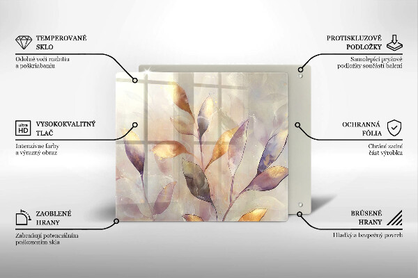 De vidrio templado Hojas boho pintadas