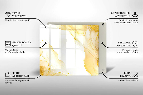 De vidrio templado Abstracción dorada