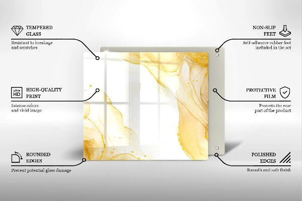 De vidrio templado Abstracción dorada