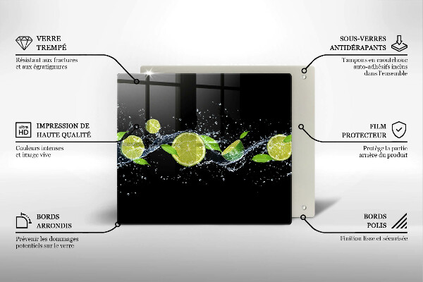 De vidrio templado Agua de lima y menta