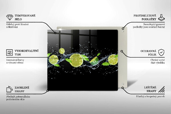 De vidrio templado Agua de lima y menta
