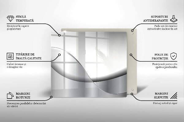 De vidrio templado Diseño de líneas abstractas