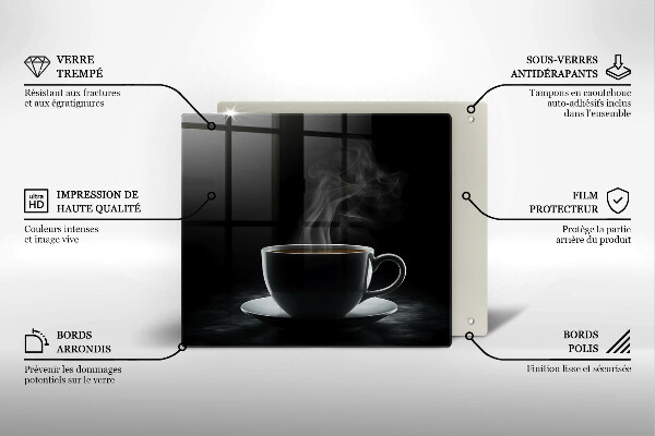 De vidrio templado Taza de café caliente