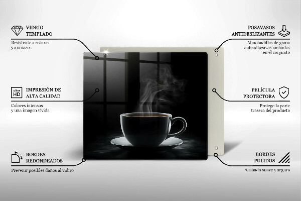 De vidrio templado Taza de café caliente