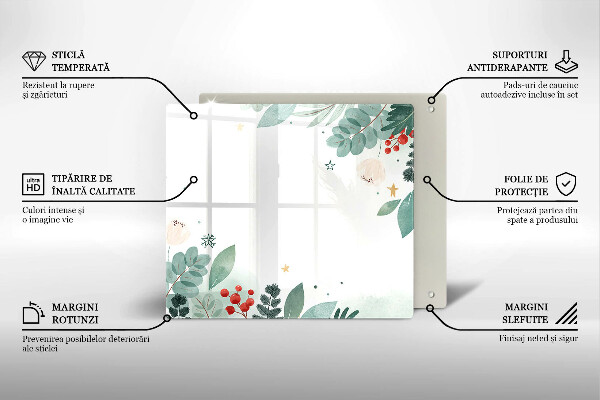 De vidrio templado Hojas de acuarela