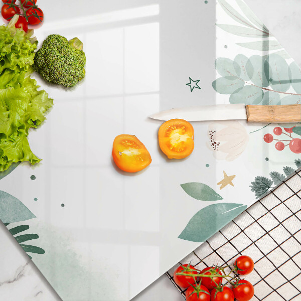 De vidrio templado Hojas de acuarela