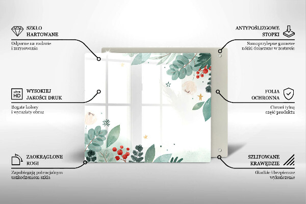 De vidrio templado Hojas de acuarela