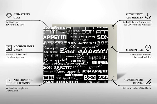 De vidrio templado Bon appetit