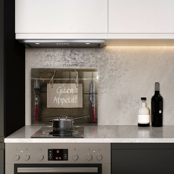 De vidrio templado Inscripción de guten apetit en tableros