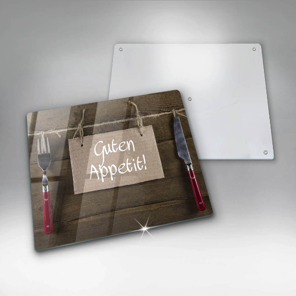 De vidrio templado Inscripción de guten apetit en tableros