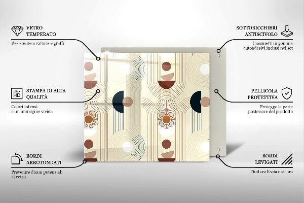 De vidrio templado Formas de geometría boho