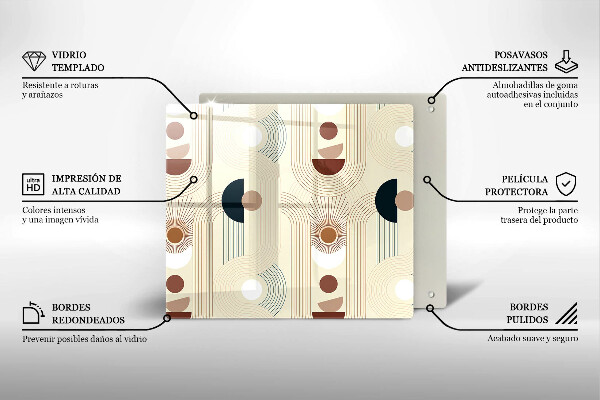 De vidrio templado Formas de geometría boho