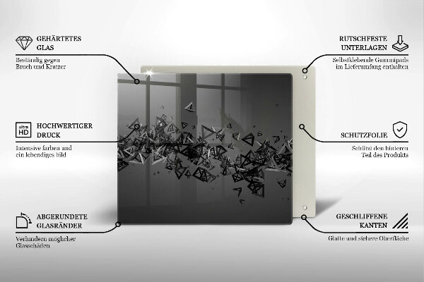 De vidrio templado Formas abstractas 3d