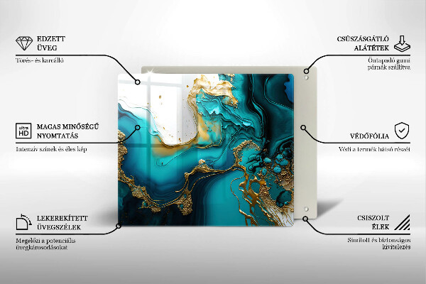 De vidrio templado Abstracción turquesa