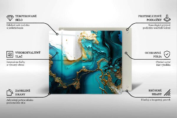 De vidrio templado Abstracción turquesa