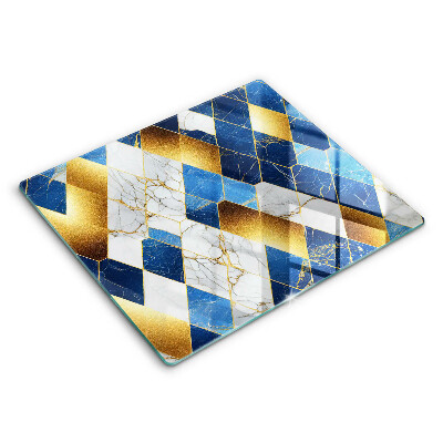 De vidrio templado Rombos de mármol dorado