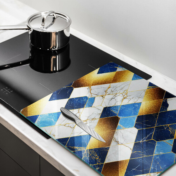 De vidrio templado Rombos de mármol dorado