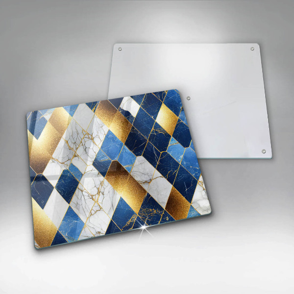 De vidrio templado Rombos de mármol dorado