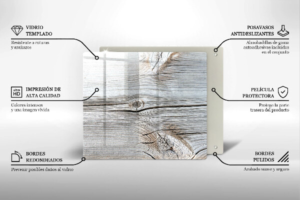 De vidrio templado Estructura de madera brillante