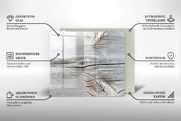De vidrio templado Estructura de madera brillante