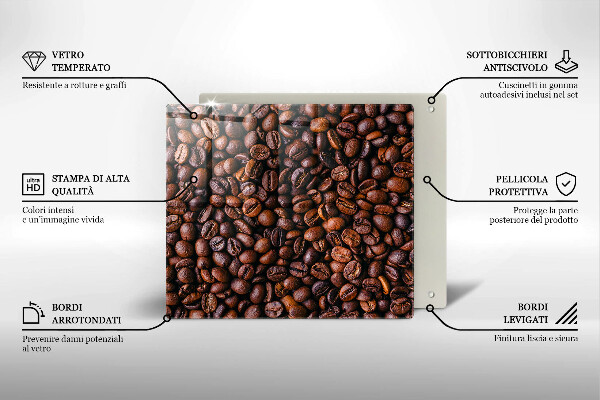 De vidrio templado Granos de café
