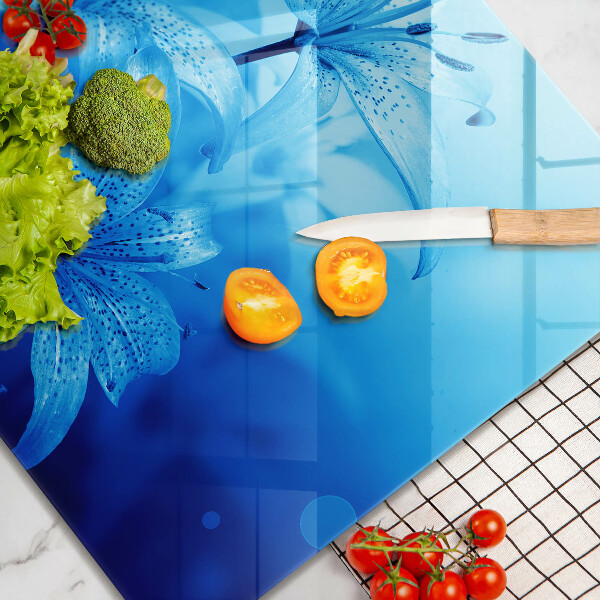 De vidrio templado Flores azules