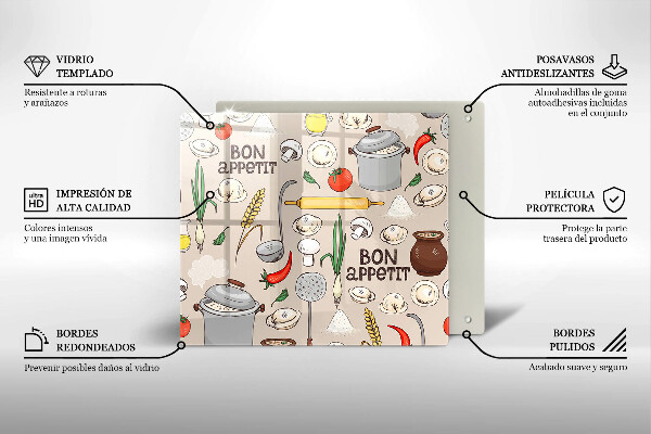 De vidrio templado Ilustración de cocina