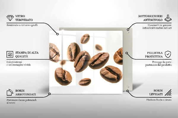 De vidrio templado Granos de café
