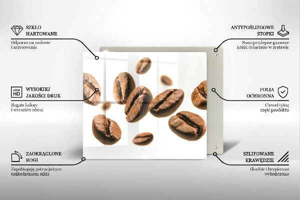 De vidrio templado Granos de café