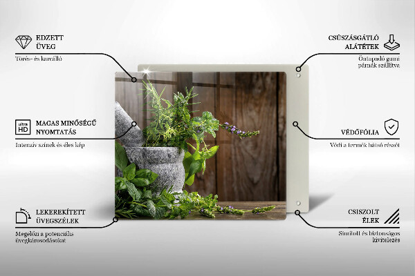 De vidrio templado Hierbas verdes