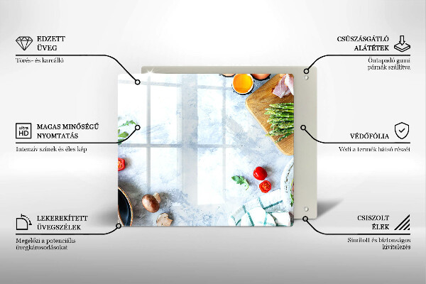 De vidrio templado Ingredientes en la cocina