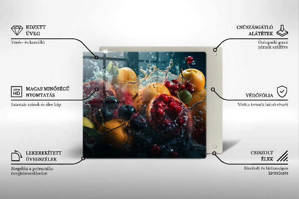 De vidrio templado Frutas en agua