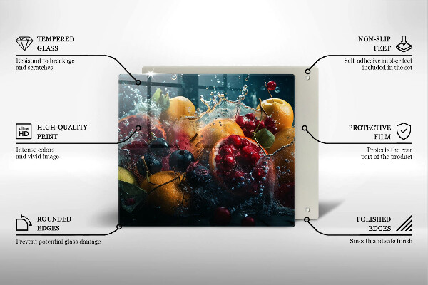 De vidrio templado Frutas en agua