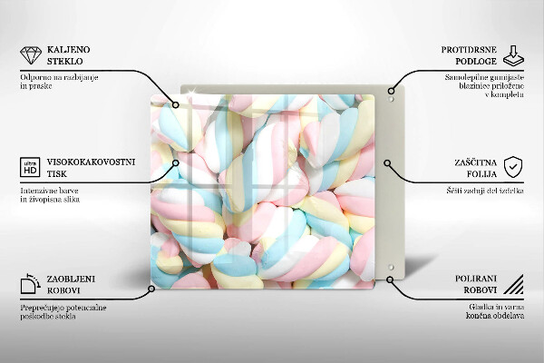 De vidrio templado Malvaviscos coloridos