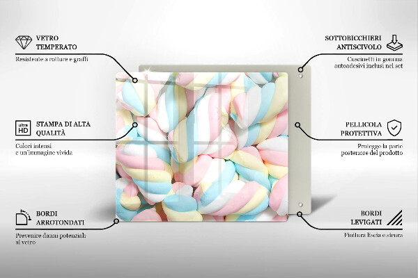 De vidrio templado Malvaviscos coloridos