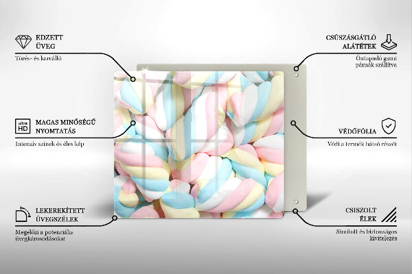 De vidrio templado Malvaviscos coloridos