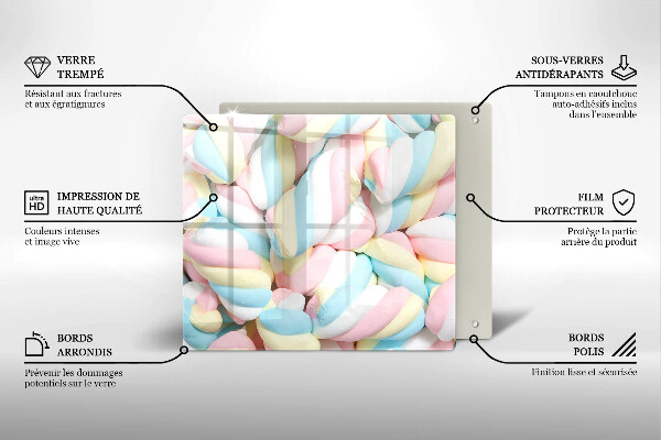 De vidrio templado Malvaviscos coloridos