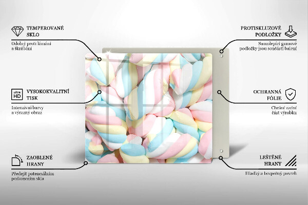 De vidrio templado Malvaviscos coloridos