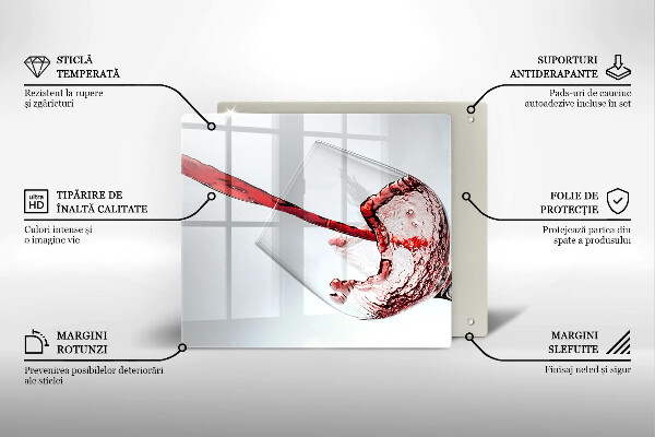 De vidrio templado Vino tinto