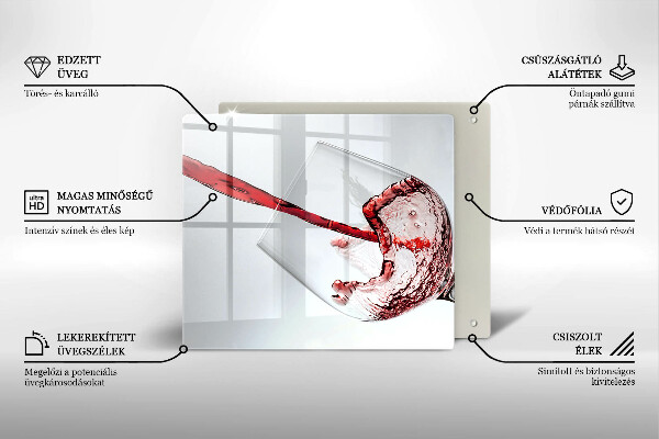 De vidrio templado Vino tinto