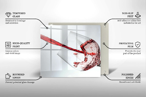 De vidrio templado Vino tinto