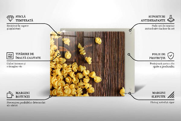 De vidrio templado Pasta en la mesa