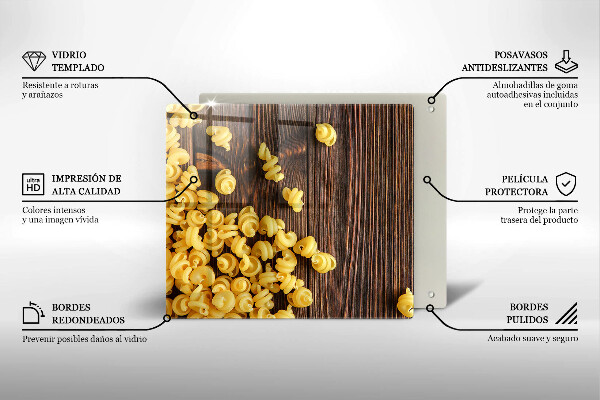 De vidrio templado Pasta en la mesa