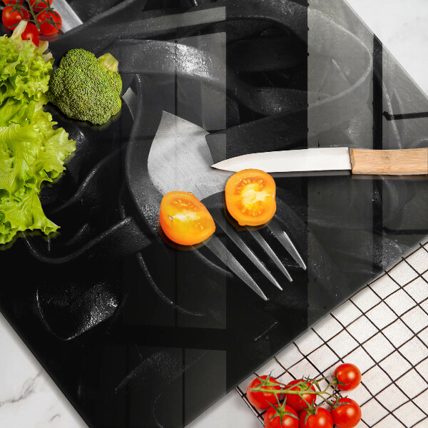 De vidrio templado Pasta negra de tallarines