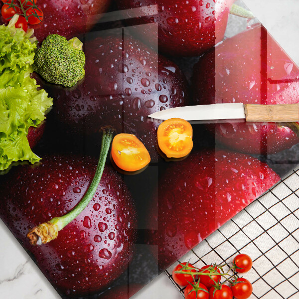 De vidrio templado Primer plano de cerezas