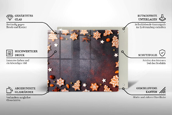 De vidrio templado Navidad de pan de jengibre