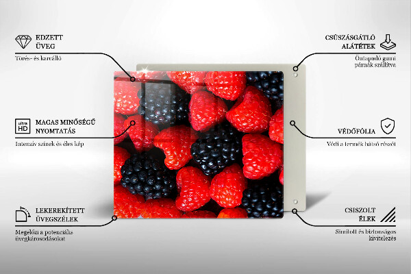 De vidrio templado Frambuesas y moras