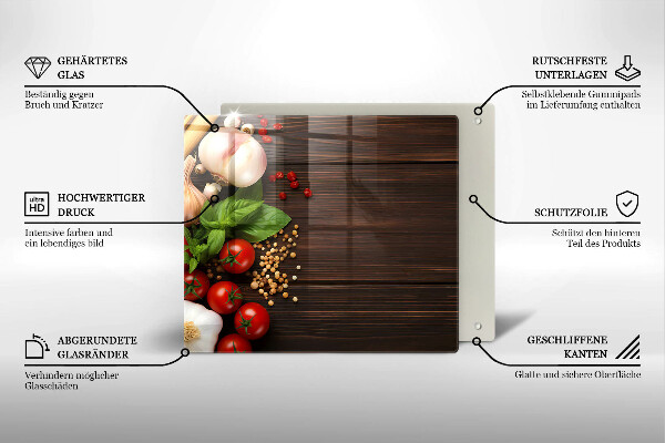 De vidrio templado Verduras en la mesa