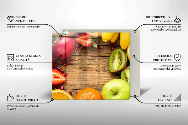De vidrio templado Fruta fresca