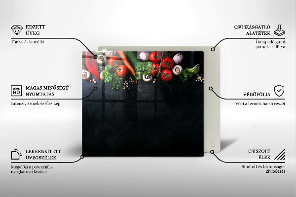De vidrio templado Verduras coloridas